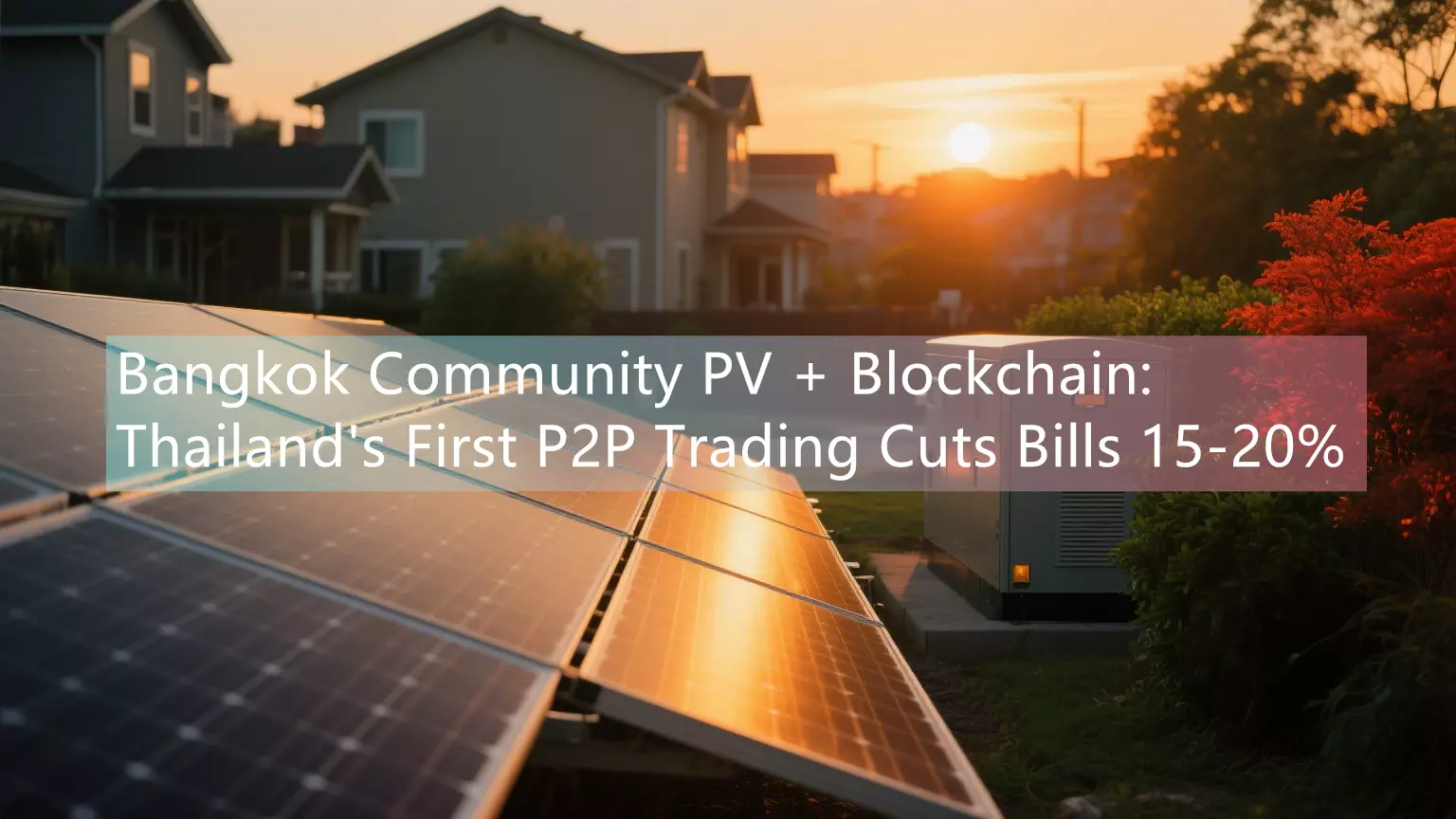 Bangkok Community PV + Blockchain: Thailand’s First P2P Trading Cuts Bills 15-20%